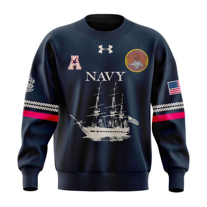 Navy Sideline Collection - Navy Midshipmen Sweatshirt 250th Anniversary Uniform