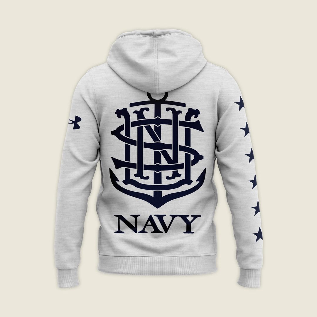 Navy Midshipmen – Back-to-Back CIC Trophy Champions 2025 Combo Hoodie - White - Unisx
