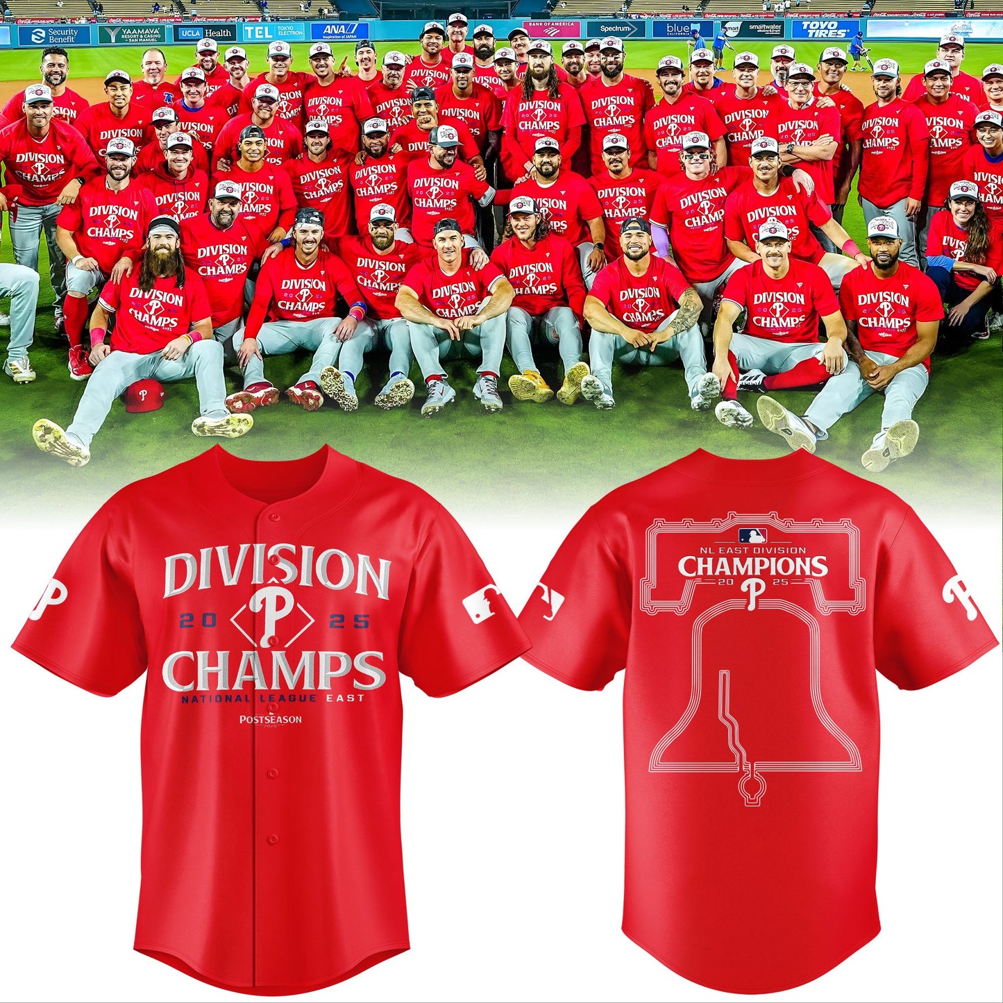 Philadelphia Phillies Baseball Jersey BACK-TO-BACK NL EAST CHAMPIONS