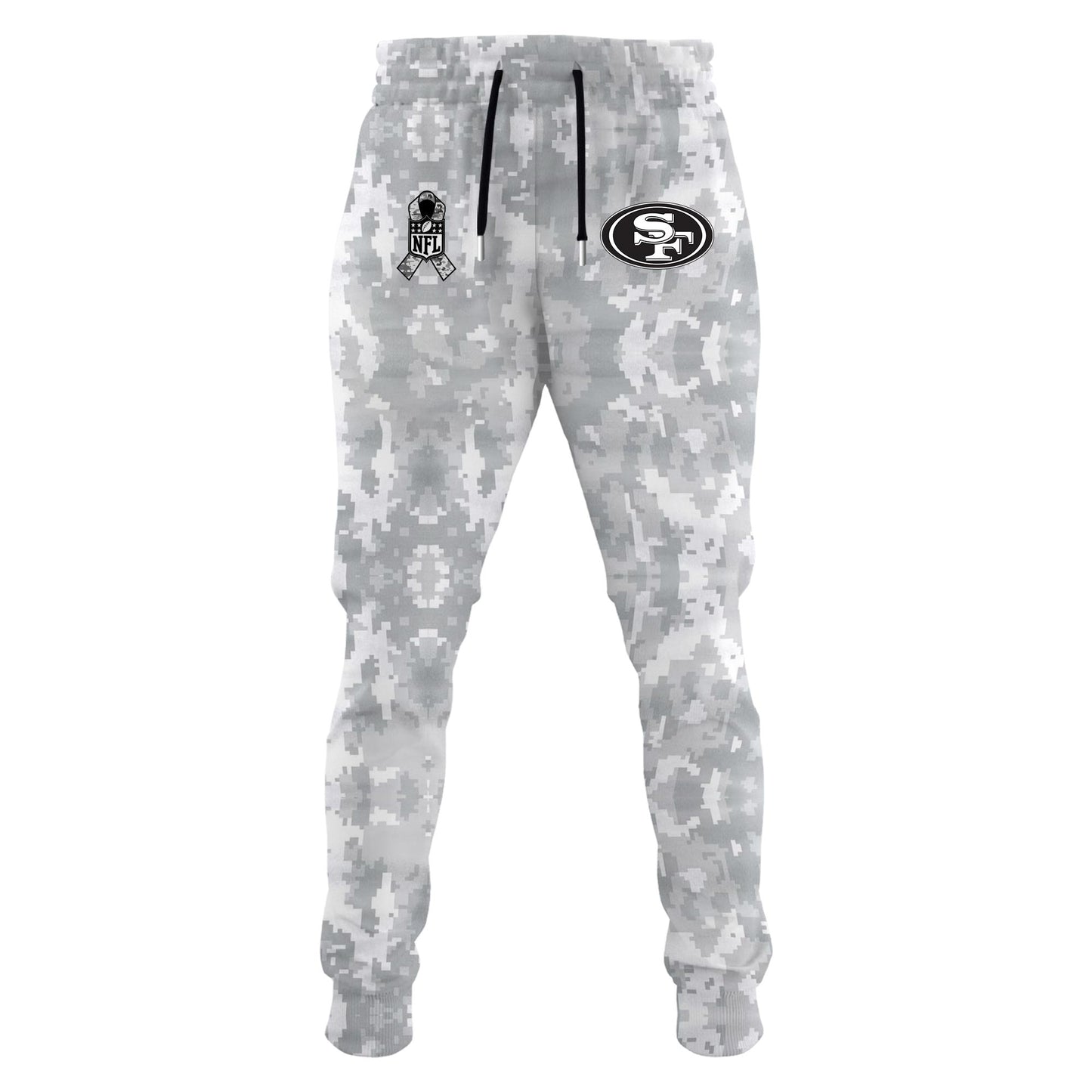 Premium San Francisco 49ers Gear - Limited Edition Arctic Camo San Francisco 49ers Salute to Service Club Fleece Pullover Hoodie+Pants+Cap Set - Gear Up For Big Game - High-End SF 49ers Merch