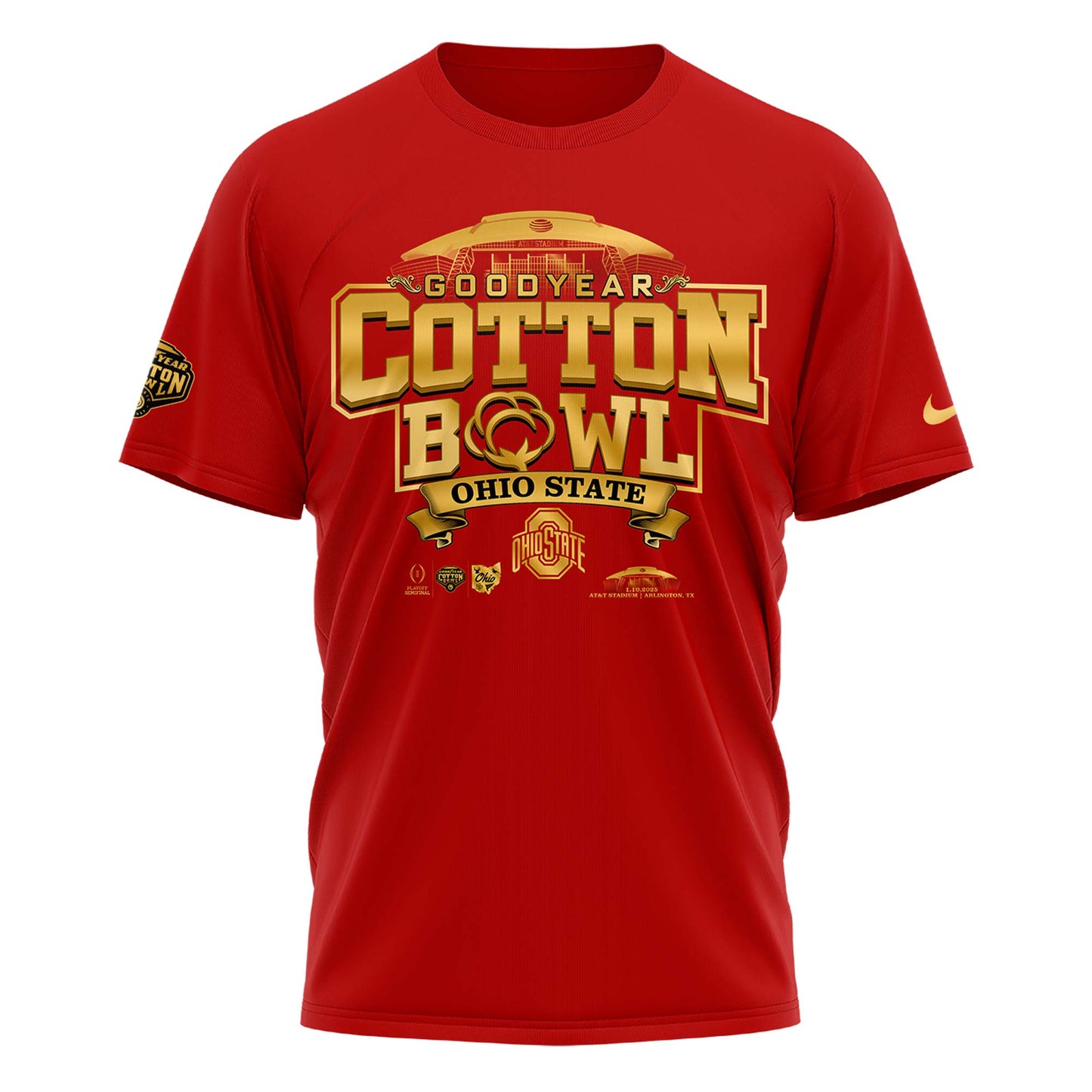 Ohio State Buckeyes NCAA Cotton Bowl Champions Limited Edition Red T-Shirt 2025