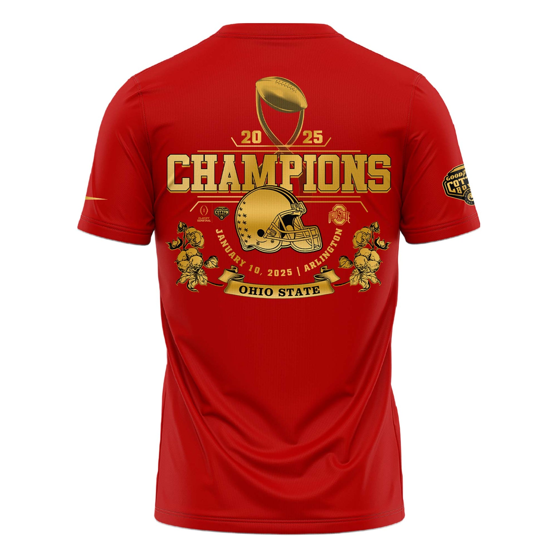 Ohio State Buckeyes NCAA Cotton Bowl Champions Limited Edition Red T-Shirt 2025