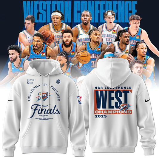 Oklahoma City Thunder 2025 Western Conference Champions Locker Room Hoodie