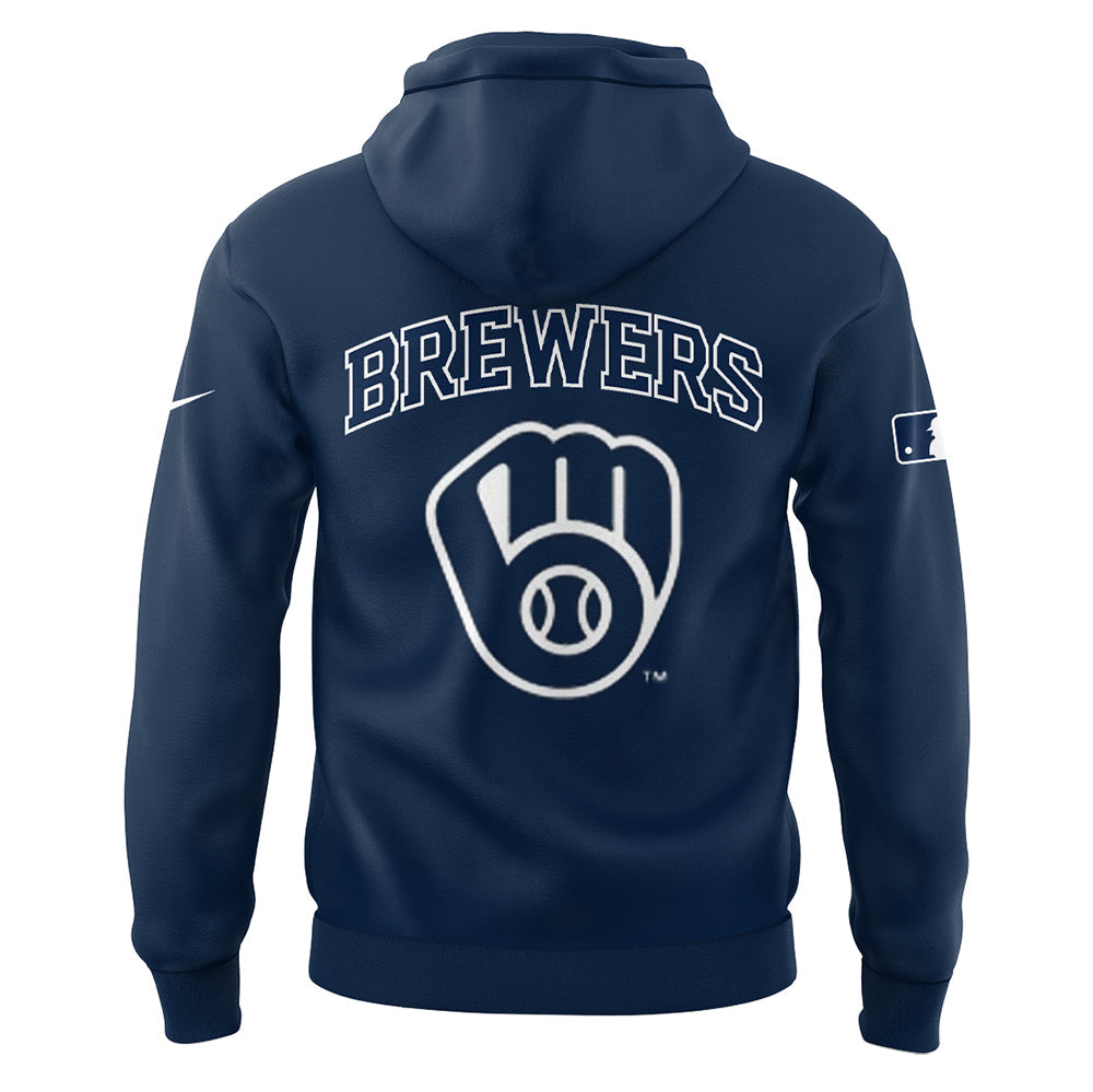 "Mr Baseball" Bob Uecker Baseball Tribute Milwaukee Brewers combo unisex Hoodie + jogger + cap