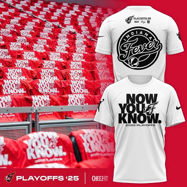 Now You Know Indiana Fever T-Shirt WNBA Playoff 2025 Black White