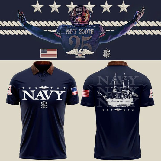 Navy Sideline Collection - Navy Midshipmen Polo 250th Anniversary Uniform