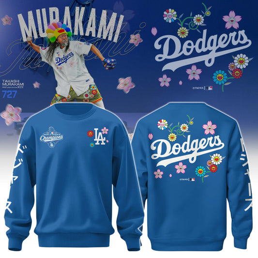 Los Angeles Dodgers x Takashi Murakami World Series Champion 2025 Blue Sweatshirt