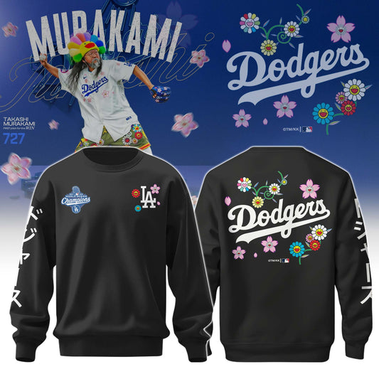 Los Angeles Dodgers x Takashi Murakami World Series Champion 2025 Black Sweatshirt