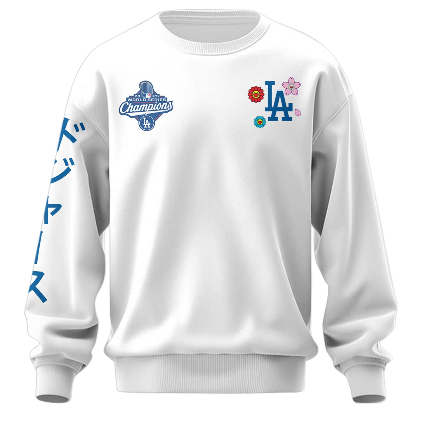 Los Angeles Dodgers x Takashi Murakami World Series Champion 2025 White Sweatshirt