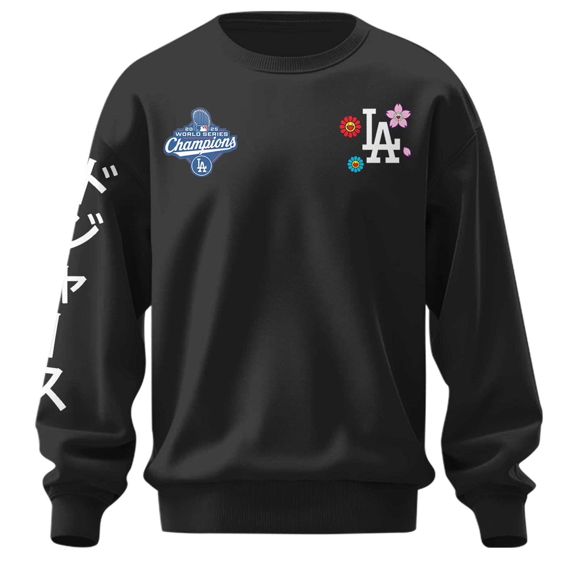 Los Angeles Dodgers x Takashi Murakami World Series Champion 2025 Black Sweatshirt