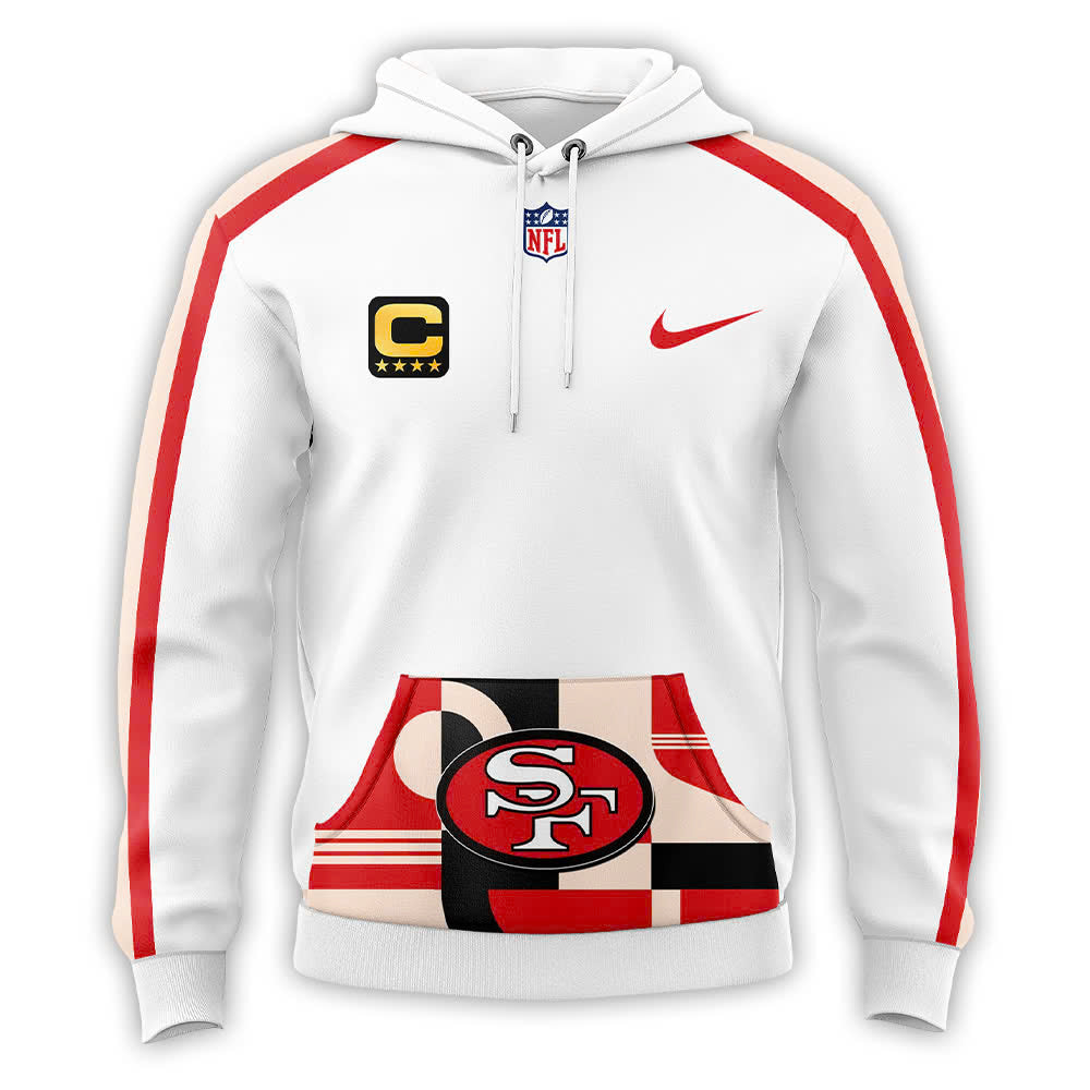 Premium San Francisco 49ers Gear - Red San Francisco 49ers Throwback Hoodie - Gear Up For Big Game - High-End SF 49ers Merch