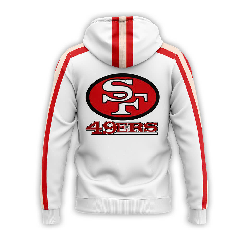 Premium San Francisco 49ers Gear - Red San Francisco 49ers Throwback Hoodie - Gear Up For Big Game - High-End SF 49ers Merch