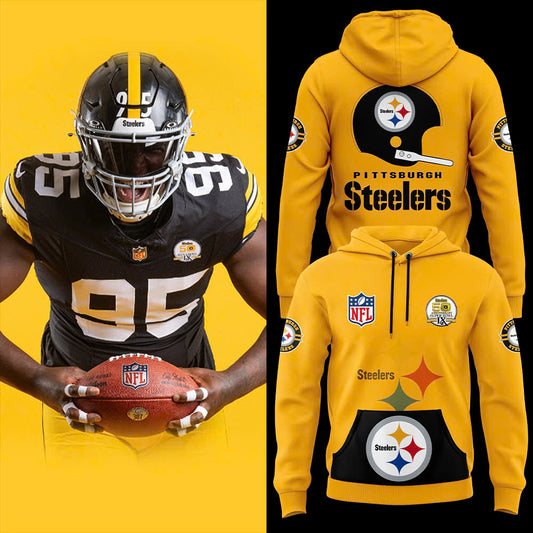 Pittsburgh Steelers Football 2024 Hoodie - Premium Pittsburgh Steelers Throwback 50th Anniversary Super Bowl Yellow Shirt - Special Christmas Gift Idea For Fan