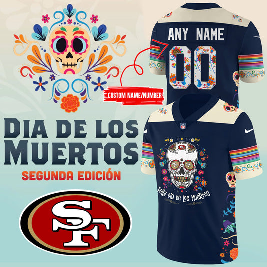 Premium San Francisco 49ers Gear - San Francisco 49ers 2024 NFL Dia De Los Muertos Premium Limited Personalized Jersey - Gear Up For Big Game - High-End SF 49ers Merch