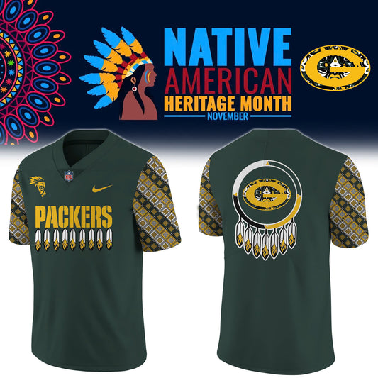 Premium Green Bay Packers Merch 2025 Version - Green Bay Packers Football 2025 Native American Heritage Month Premium Limited Football Jersey - Gear Up For Game Day!