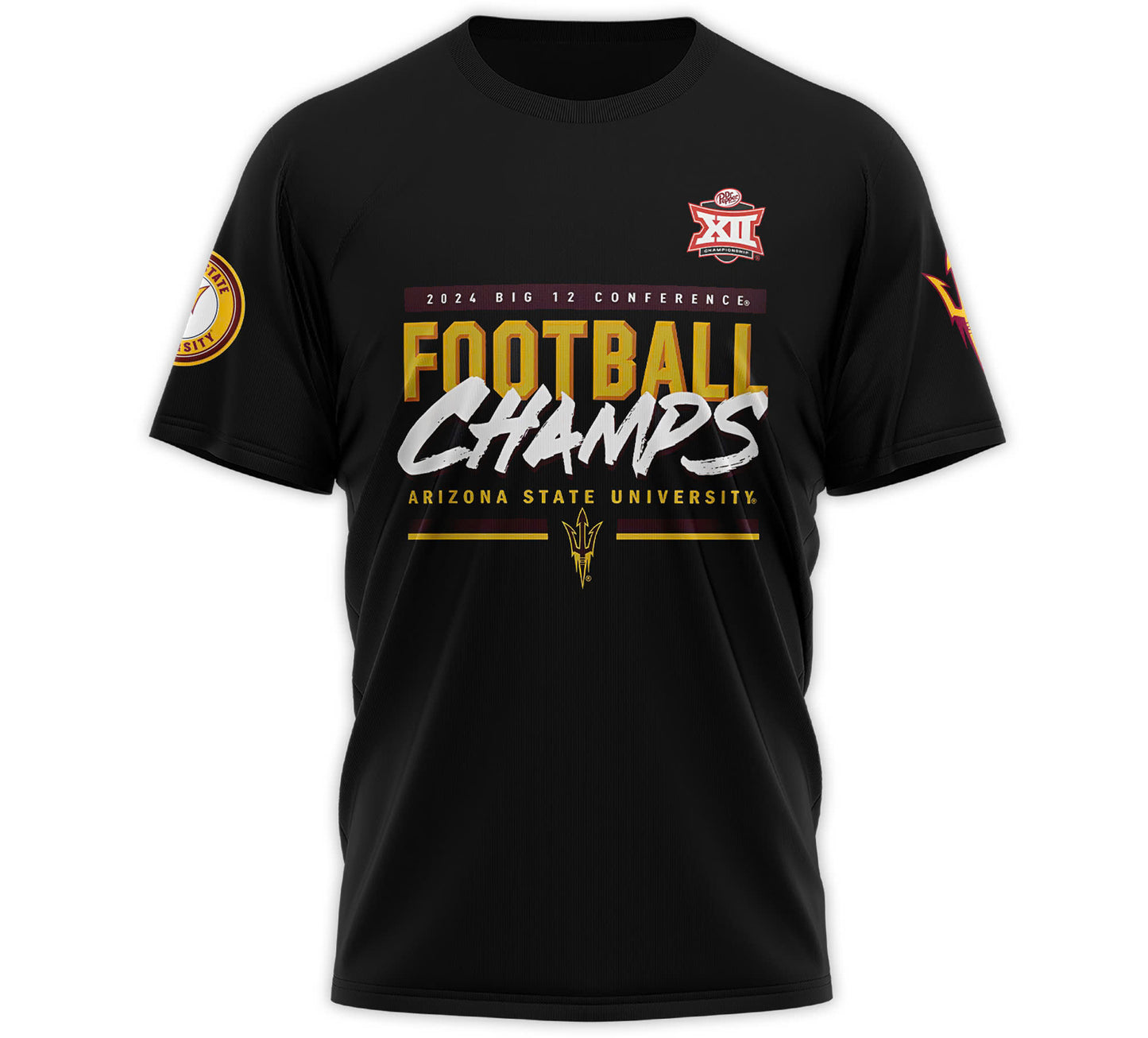 Premium Arizona State Sun Devils Gear - Arizona State University Football 2024 Big 12 Champions T-Shirt v6 - Gear Up For Big Game