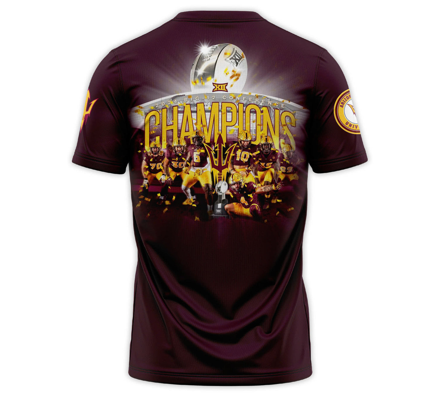 Premium Arizona State Sun Devils Gear - Arizona State University Football 2024 Big 12 Champions T-Shirt V4 - Gear Up For Big Game