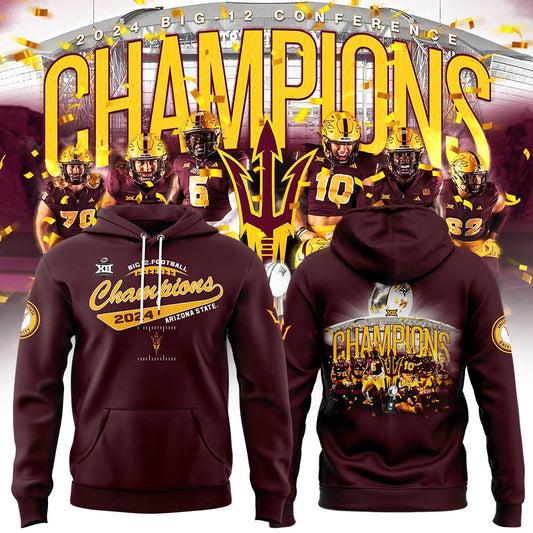 Arizona State University Football 2024 Big 12 Champions Hoodie v4