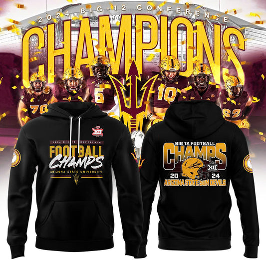 Arizona State University Football 2024 Big 12 Champions Hoodie v2