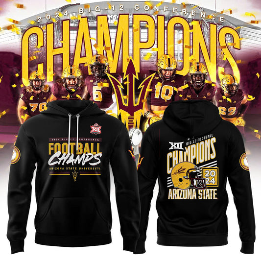 Arizona State University Football 2024 Big 12 Champions Hoodie v3