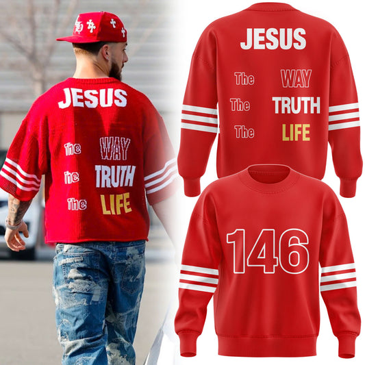 Premium San Francisco 49ers Gear - San Francisco 49ers WR Ricky Pearsall x John 14:6 Sweatshirt - High-End SF 49ers Merch