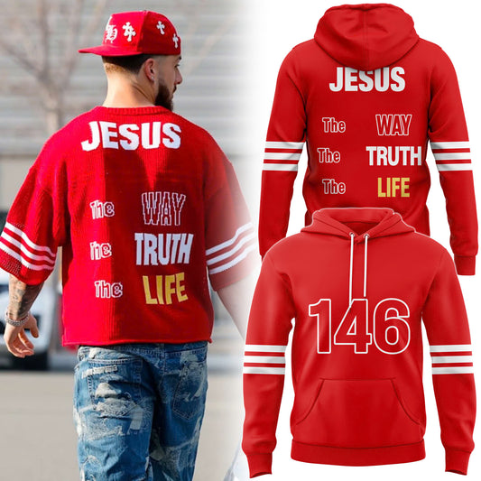 Premium San Francisco 49ers Gear - San Francisco 49ers WR Ricky Pearsall x John 14:6 Hoodie - High-End SF 49ers Merch