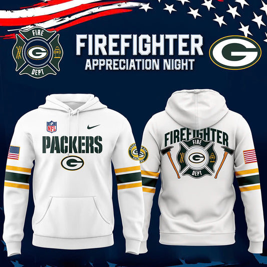 Premium Green Bay Packers Merch 2025 Version - Green Bay Packers x 2025 Firefighter Appreciation Night Premium Limited Hoodie - Gear Up For Game Day!