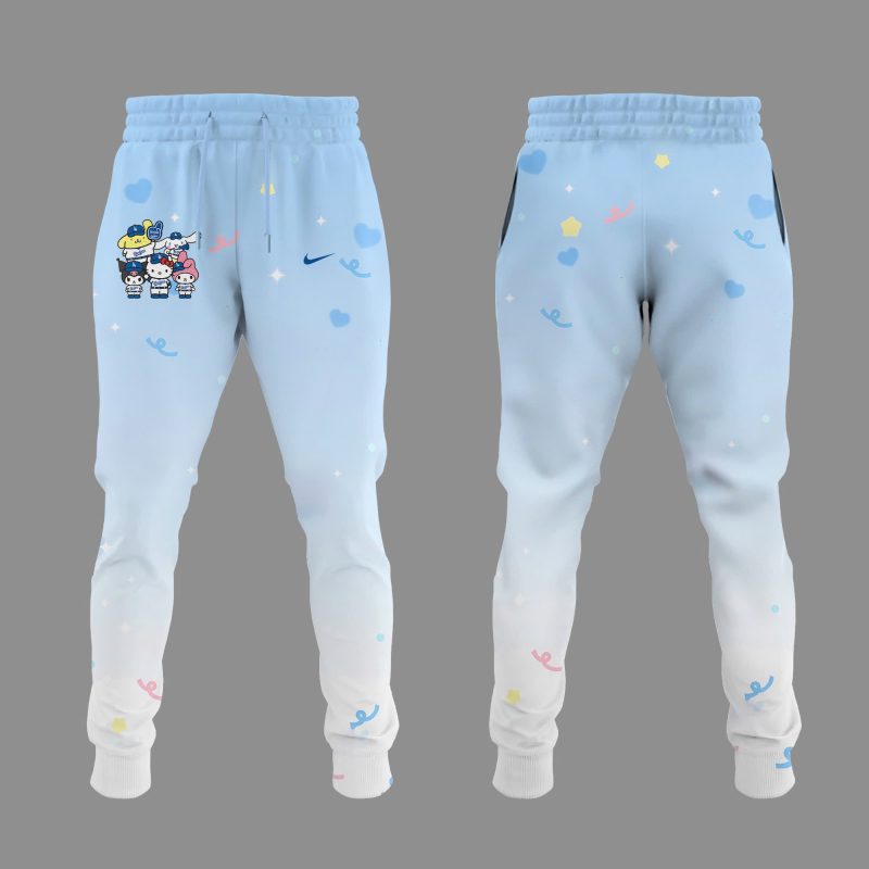 Hello Kitty x LA Dodgers 2025 World Series Champions T-Shirt - 100% Cotton 2D Printed - Unisex - Gray